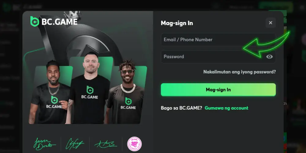 Ilagay ang Iyong Mga Kredensyal